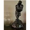 Image 2 : Abstract Black Glazed Ceramic Sculpture of Embracing Figures