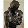 Image 3 : Abstract Black Glazed Ceramic Sculpture of Embracing Figures