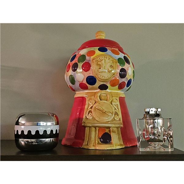 Hand made Gumball Machine Cookie Jar, Tabletop Lighter, and Perfume Bottle