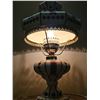 Image 4 : Decorative Ceramic Oil Lamp with Red Pattern and Metal Hardware