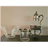 Image 1 : Glass and Silver-Plated Coffee Server with Glass Bowl and Tumbler