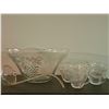Image 1 : Clear Glass Grape Vine Punch Bowl Set with Cups and Ladle