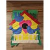 Image 1 : Fabric Birdhouse Wall Hanging With Three Blue Birds