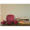 Image 1 : Moslex Moderne Burgundy Dinnerware and Moulinex Electric Knife