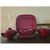 Image 2 : Moslex Moderne Burgundy Dinnerware and Moulinex Electric Knife