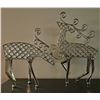 Image 1 : Silver Metal and Crystal Reindeer Figurines