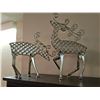 Image 3 : Silver Metal and Crystal Reindeer Figurines