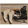Image 1 : Bauer Black Hockey Skates and White Figure Skates