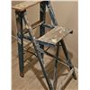 Image 4 : Wooden Step Ladder with Paint Splatter and Folded Denim Fabrics