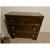 Image 3 : Needs repair * Wooden Chest of Drawers with Brass Pulls, Three Drawer Unit