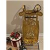 Image 3 : Christmas Decor Lot: Pair of Sleds, Holiday Box, and Festive Door Mat