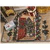 Image 4 : Christmas Decor Lot: Pair of Sleds, Holiday Box, and Festive Door Mat