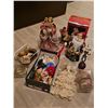 Image 1 : Christmas Decorations Including Angel Tree Topper and Santa Figurines