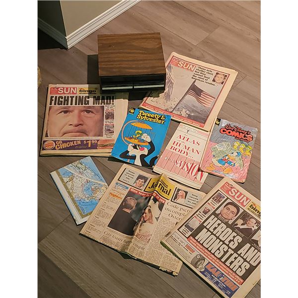 Vintage Newspapers and Comic Books Lot