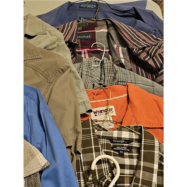 Men's Button-Down and Polo Shirts, Brands Including Wrangler, Woolrich, George, and More