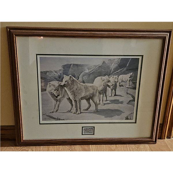 Lords of the North Wolf Print by H. Wedge Framed