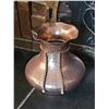 Image 1 : Hand-Hammered Solid Copper Vase with Brass Rope Accent, Made in Turkey