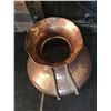 Image 2 : Hand-Hammered Solid Copper Vase with Brass Rope Accent, Made in Turkey