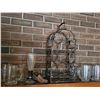 Image 1 : Metal Wine Rack With Assorted Beer Mugs and Glasses
