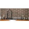 Image 3 : Metal Wine Rack With Assorted Beer Mugs and Glasses