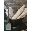 Image 2 : Metal Fireplace Log Holder With Birch Logs and Fireplace Tool