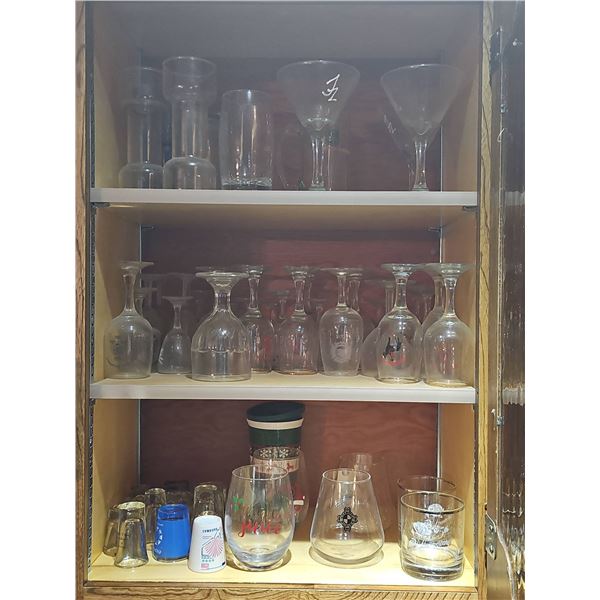 Drinkware Lot: Wine, Martini, Highball, and Shot Glasses