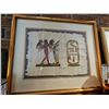 Image 2 : Five Assorted Framed Artworks and Mosaic Candle Holder