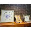 Image 4 : Five Assorted Framed Artworks and Mosaic Candle Holder