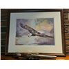 Image 1 : Framed Bald Eagle Print by R. Isakstad and Decorative Flintlock-Style Pistol