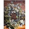 Image 3 : Decorative Plate, Artificial Eucalyptus Wreath, Wooden Chest with Stones, and Sunflower Arrangement