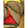 Image 2 : Red and Cream Reversible Sleeping Bag with Yellow Blanket