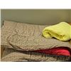 Image 4 : Red and Cream Reversible Sleeping Bag with Yellow Blanket