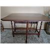 Image 2 : Drop Leaf Wooden Dining Table with Turned Legs