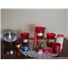 Image 1 : Holiday Candle Holder and Glassware Table Decor Set