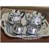 Image 2 : Silver-Tone 5-Piece Engraved Metal Tea and Coffee Set with Tray