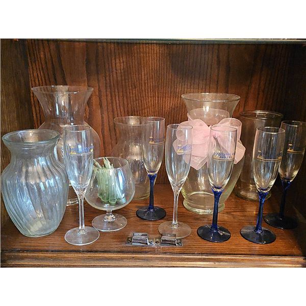 Vases and Fantasyland Hotel Champagne Glasses