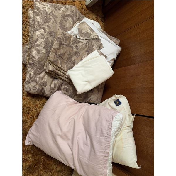 Queen Bedding Lot with Decorative Comforter and Pillowcases