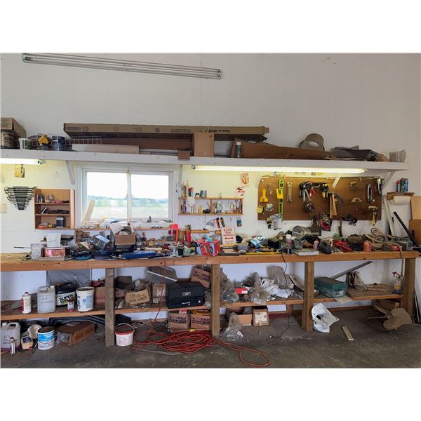 Large Mixed Lot of Hand Tools, Hardware, and Workshop Supplies