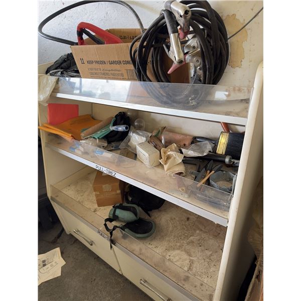 Garage Organizer With Tools, Cables, Gloves, Miscellaneous Contents