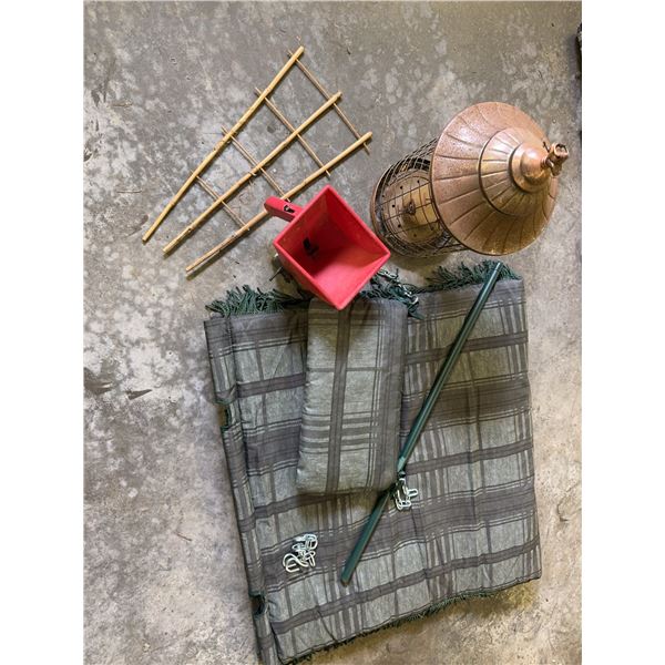Outdoor Garden Tool and Decor Lot with Hammock