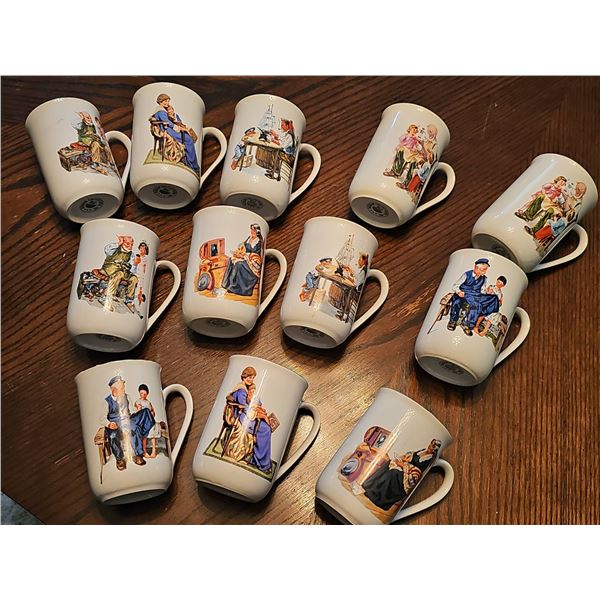 12 Museum Collection Inc. Mugs with Norman Rockwell Illustrations
