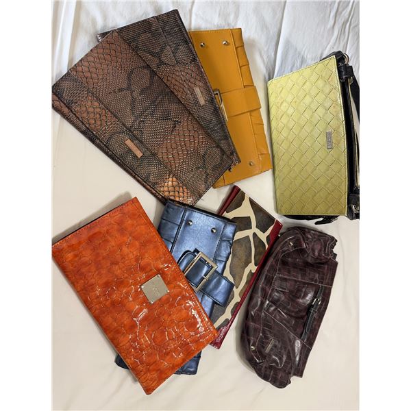 Migee Collection of 8 Assorted Clutch and Handbags, Various Styles