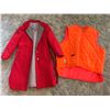 Image 1 : Girls World Red Wool Coat and Golden Retriever Hi-Visibility Orange Vest