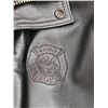 Image 4 : Amanati Black Leather Fire Department Chief Jacket Size 3XL