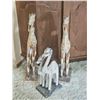 Image 1 : Three Carved Wooden Animal Figures on Bases