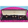 Image 1 : Triad Gold-Tone Jewellery Set with Pendant, Earrings, and Stick Pin