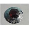 Image 1 : Scottish Silver Tone Brooch with Red Gemstone and Thistle Design