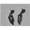 Image 1 : Silver Tone Drop Earrings With Abalone Inlay