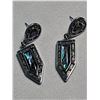 Image 2 : Silver Tone Drop Earrings With Abalone Inlay