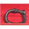Image 2 : Black Metal Snake Motif Necklace and Hinged Bracelet Set